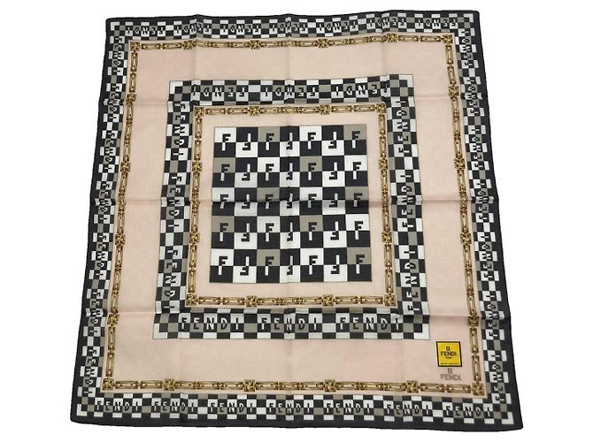 Sciarpa di seta marrone Fendi