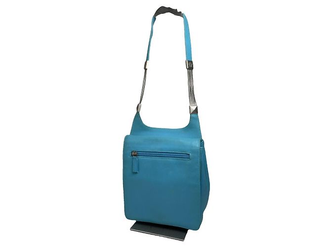 Bolsa de couro azul Gianni Versace