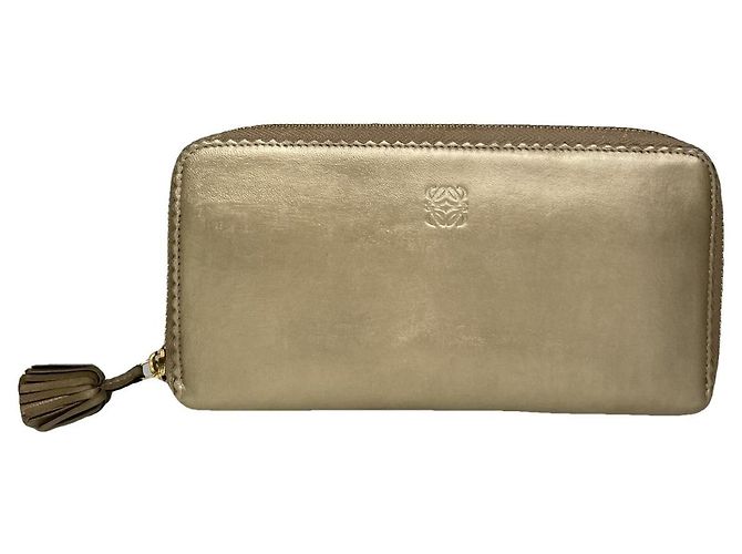Loewe Puzzle Gold Leather Wallet