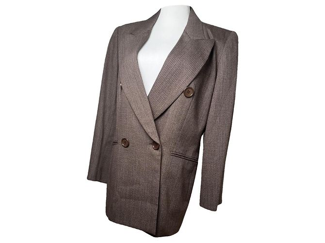 Casaco trench de lã marrom Dior