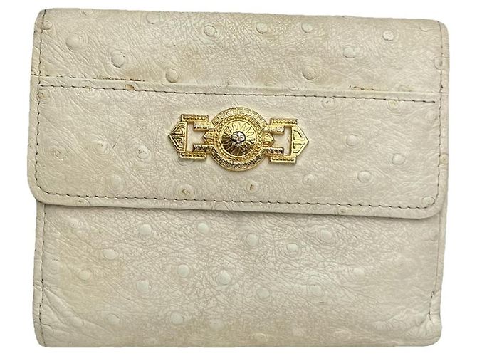 Cartera de cuero blanco Gianni Versace