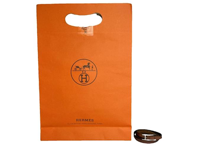 Bracelet en cuir marron Hermès Behapi 