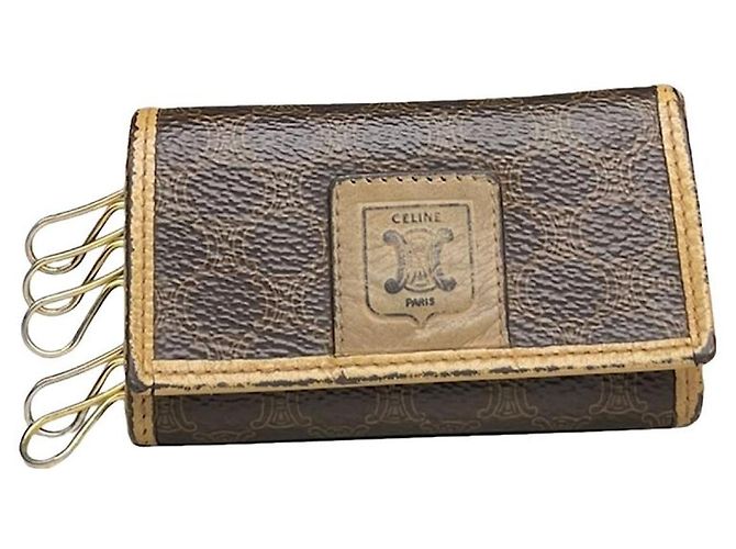 Céline Celine Triomphe Beige Leather Wallet