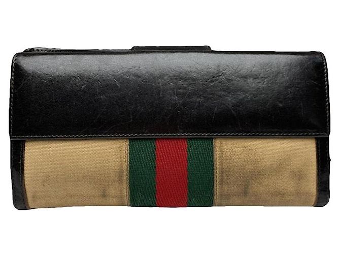 Billetera de algodón beige Gucci GG Blooms