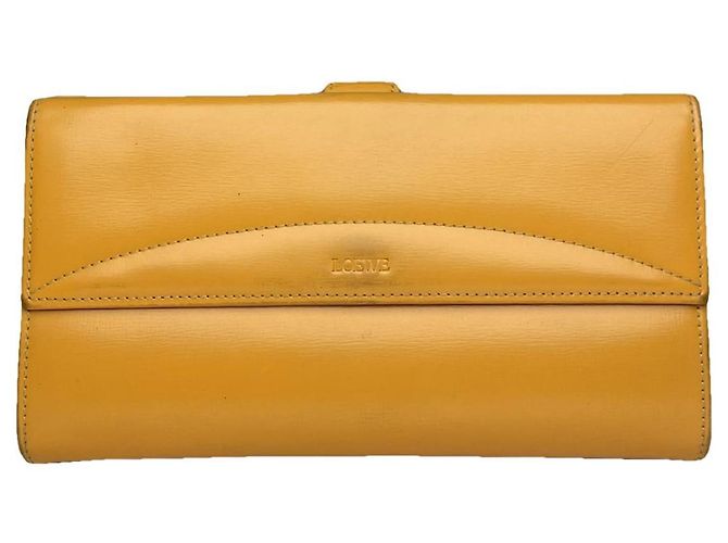 Loewe Puzzle Geldbörse aus gelbem Leder