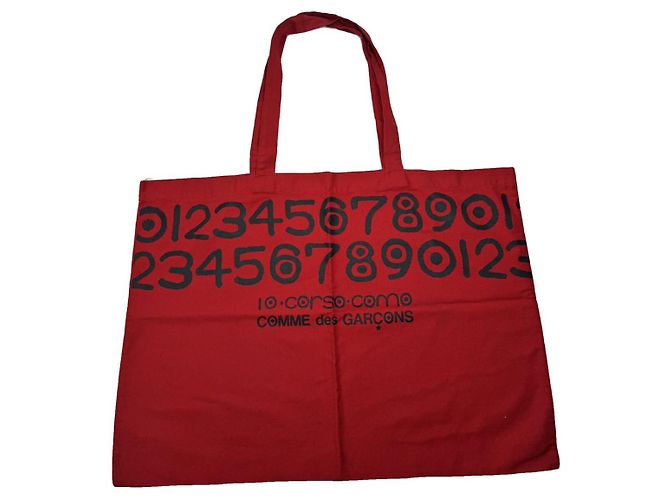 Comme Des Garcons Borsa a mano in cotone rosso Comme Des Garçons