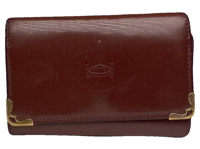 Bolso de cuero burdeos Cartier