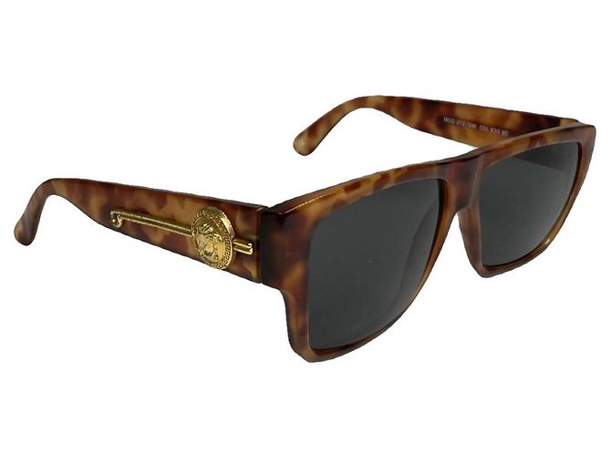 Gafas de sol de plástico marrón Gianni Versace Castaño