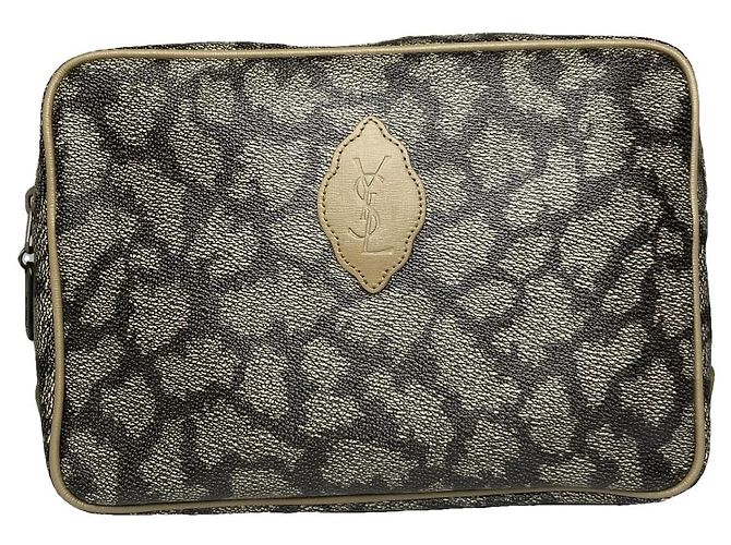 Pochette en cuir gris Yves Saint Laurent 