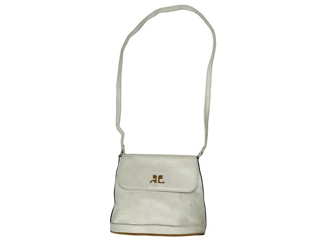 Courreges Bolsa de couro branco Courrèges