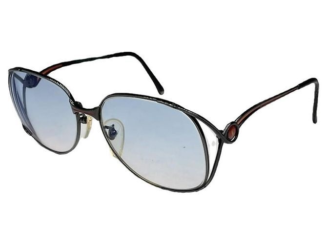 Yves Saint Laurent blaue Metallsonnenbrille