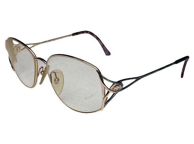 Óculos de sol de metal dourado Dior
