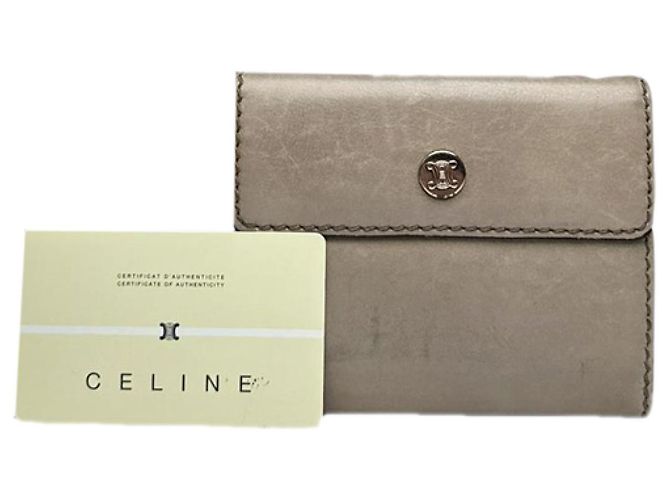 Céline Celine Triomphe graue Lederbörse