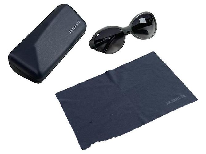 Occhiali da sole in plastica nera Jil Sander Nero