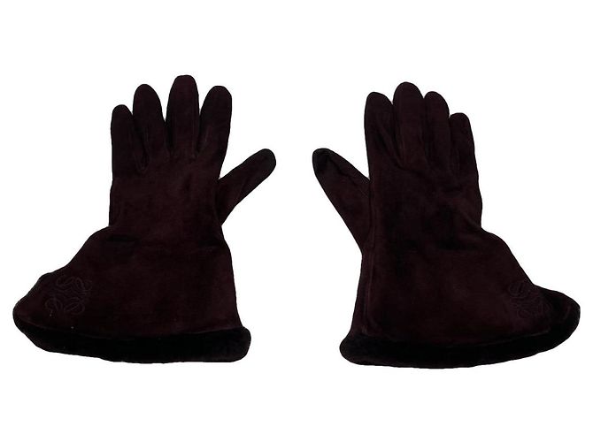 Luva de couro roxa Loewe Roxo