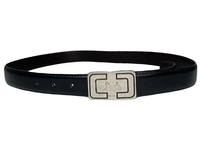 Céline Celine Black Leather Belt