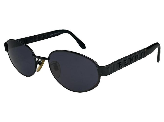 Fendi schwarze Metallsonnenbrille