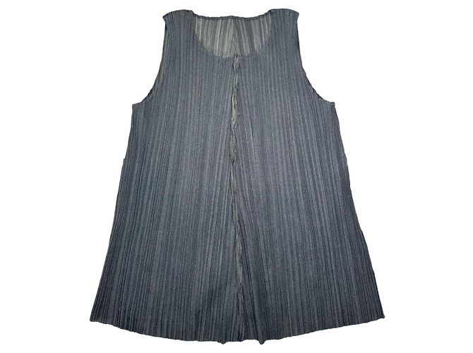 Pleats Please Anthracite Polyester Top Dark grey