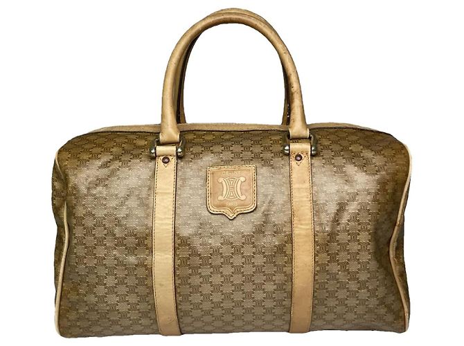 Céline Bolsa de couro dourada Celine Dourado