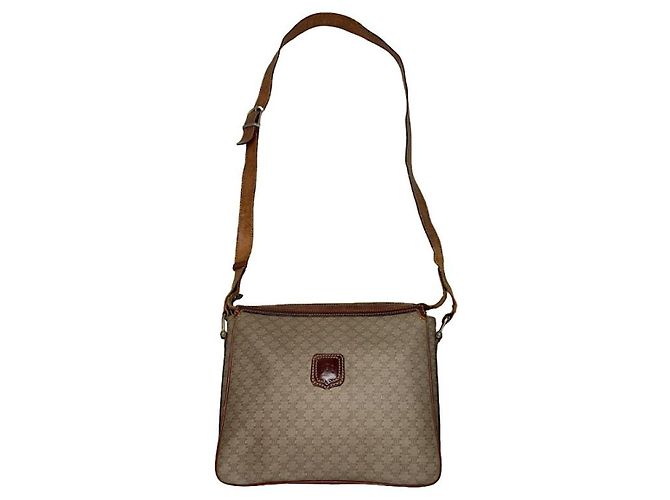 Céline Bolsa de couro bege Celine Triomphe