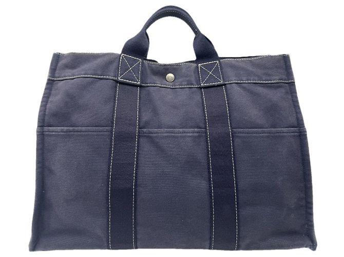Borsa in cotone blu navy Hermès