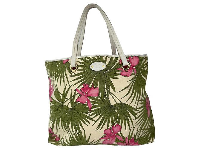 Céline Celine Couffin Mehrfarbige Baumwollhandtasche Mehrfarben