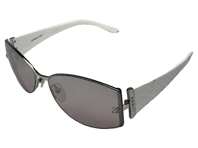 Gafas de sol de plástico blanco Loewe