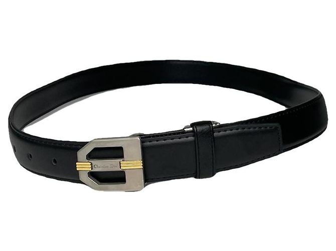 Dior schwarzer Leder Gürtel 