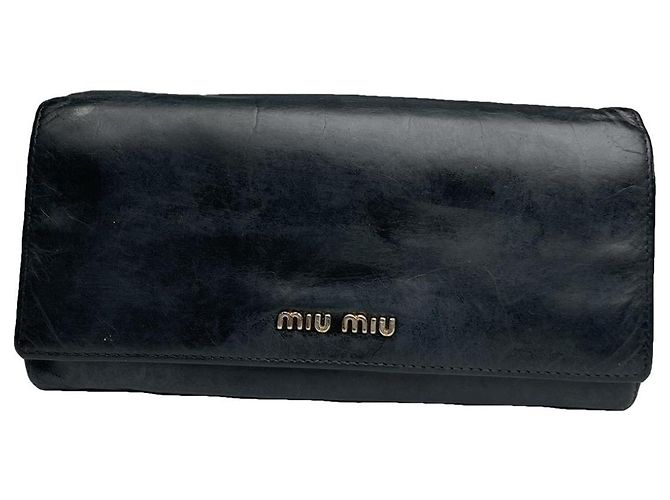 Cartera de cuero negro Miu Miu