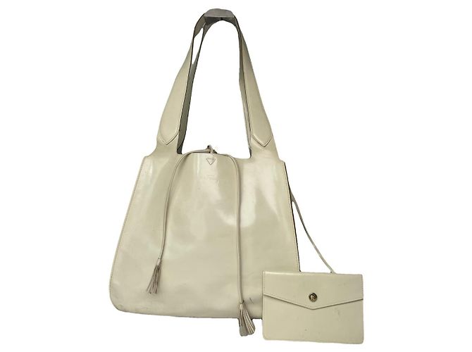 Bolsa de couro branco Cage da Salvatore Ferragamo