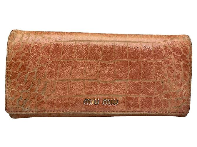 Miu Miu Orange Leather Wallet