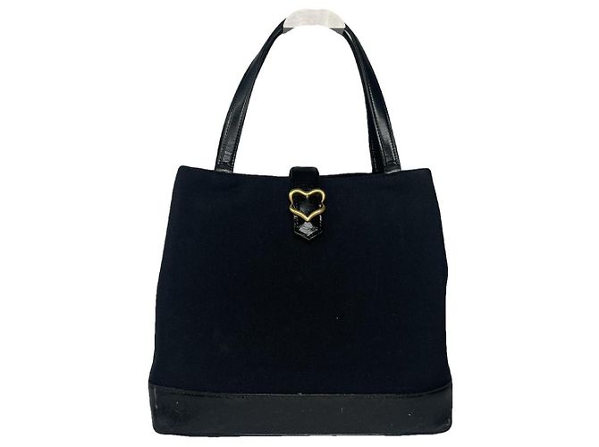 Bolsa de couro preto Yves Saint Laurent 