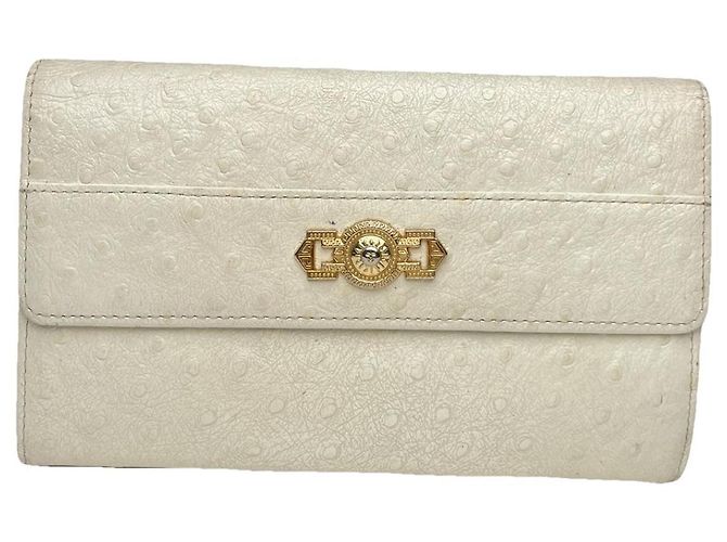Gianni Versace White Ostrich Wallet