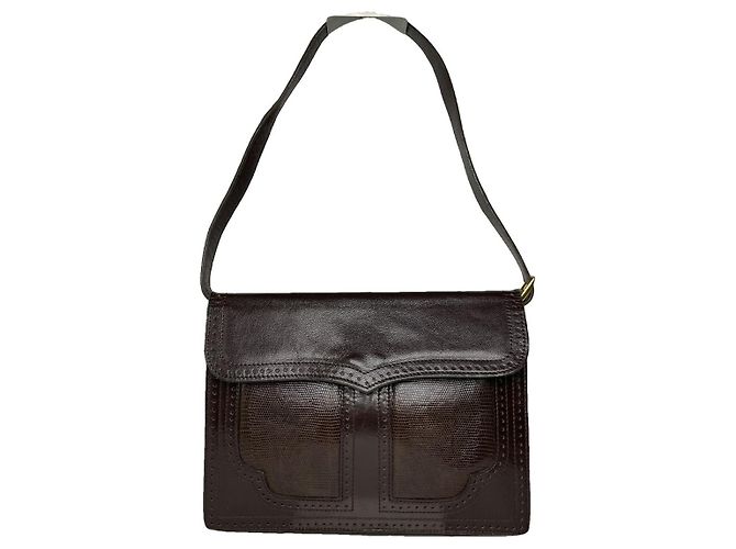 Bolsa de couro Joan Brown da Saint Laurent Marrom