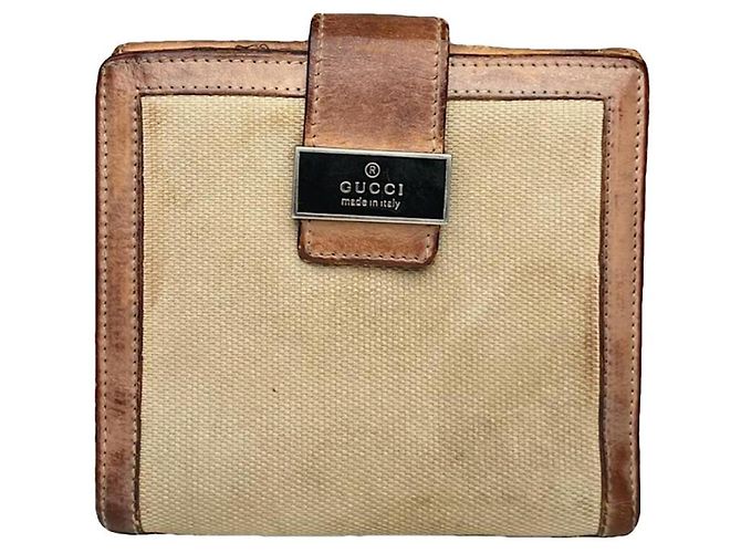 Billetera de algodón beige Gucci Zumi
