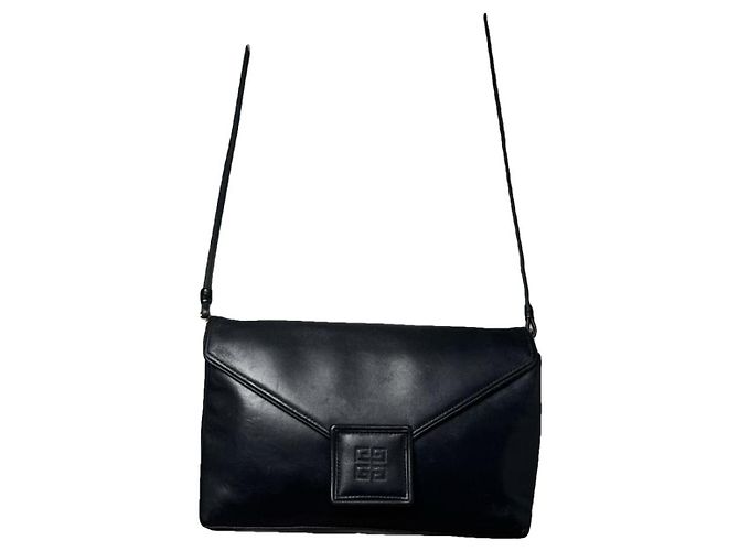 Bolsa de couro preta Givenchy 4G Preto