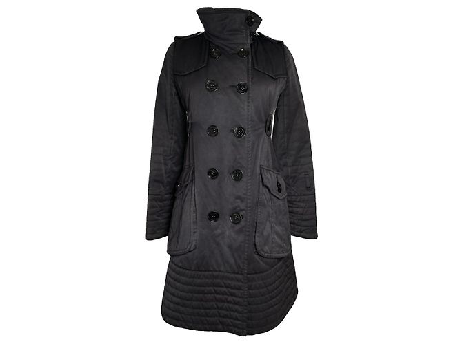 Burberry Sandringham schwarzer Polyester-Trenchcoat