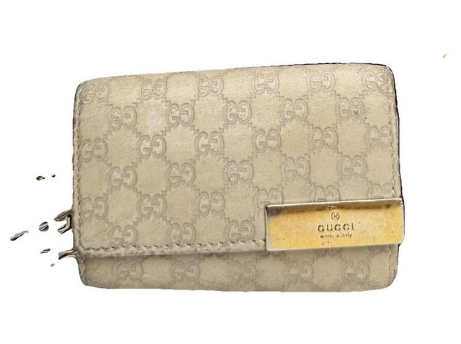 Bolsa de couro branco Gucci GG Blooms