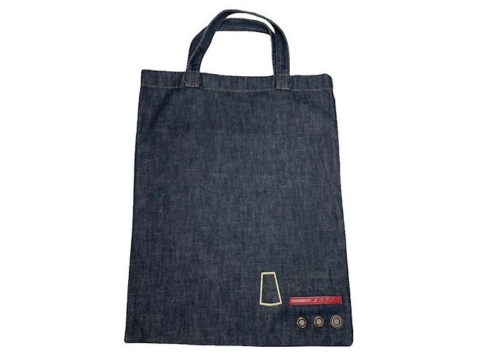 Sac à main en jean bleu marine Prada