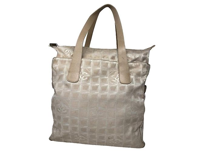 Borsa a mano in poliestere beige di Chanel