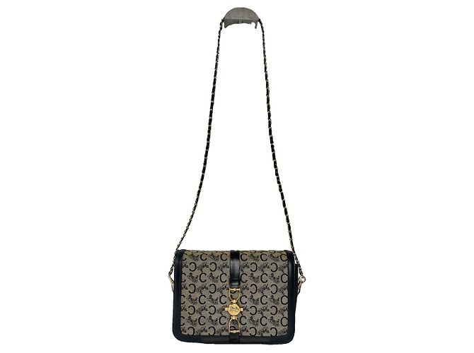 Triomphe Céline Borsa a tracolla Celine SAC 16 in pelle nera Nero