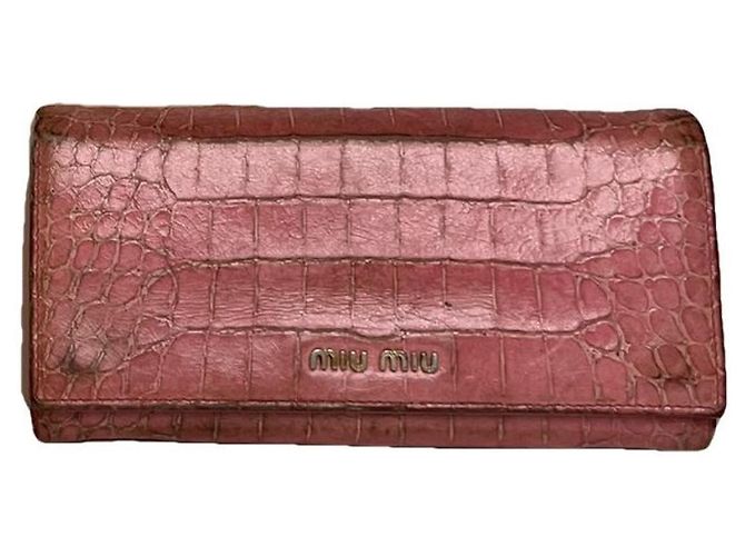 Cartera de cuero rosa Miu Miu