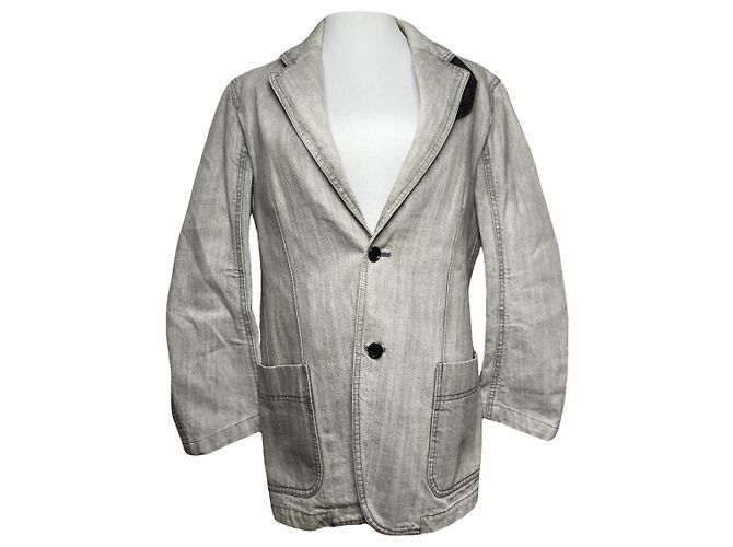 Abrigo de algodón gris Ermenegildo Zegna