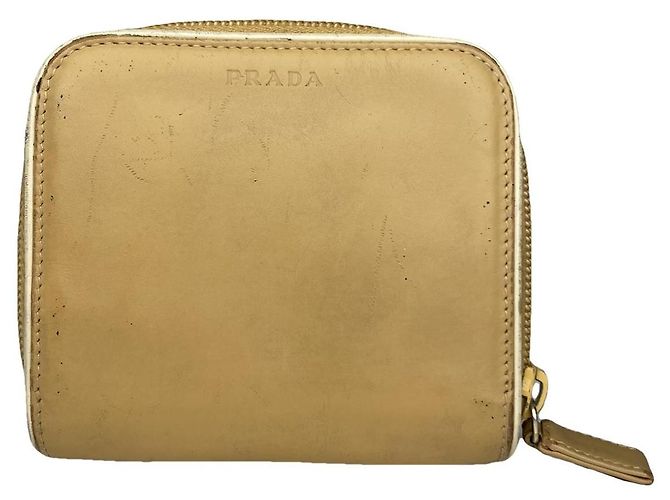 Prada Beige Leather Wallet
