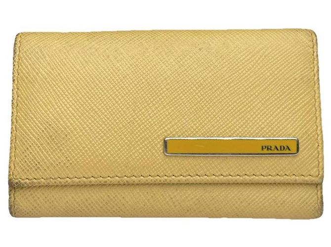 Bolsa de couro bege Prada