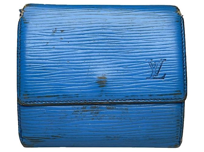 Cartera de cuero azul Louis Vuitton Twist