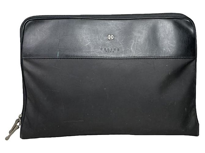 Céline Celine Trio schwarze Leder-Clutch