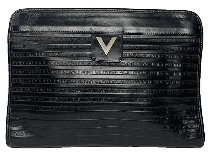 Autre Marque MARIO VALENTINO Schwarze Leder-Clutch