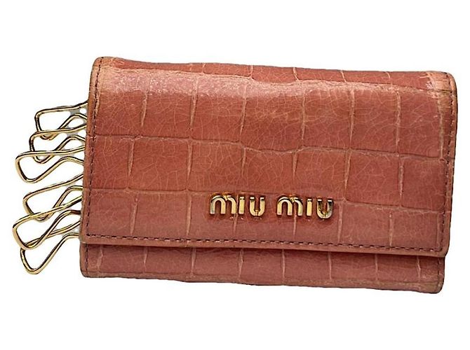Bolsa de couro laranja Miu Miu