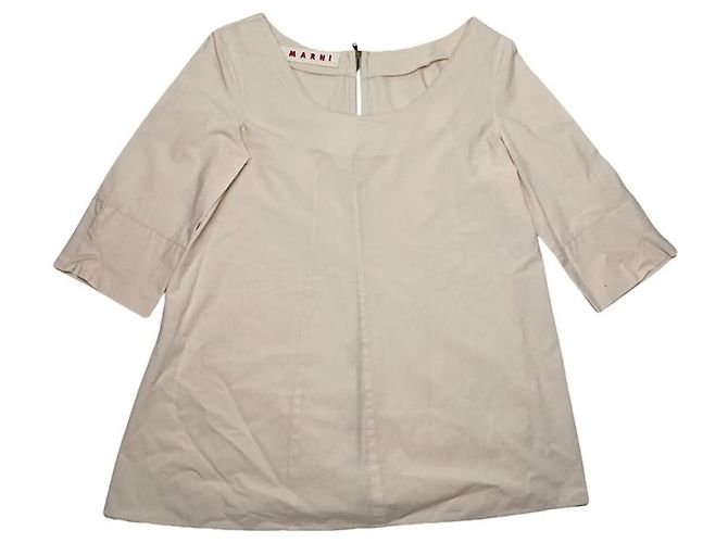 Top de algodón beige Marni 